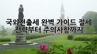 국외전출세 완벽 가이드: 절세 전략부터 주의사항까지