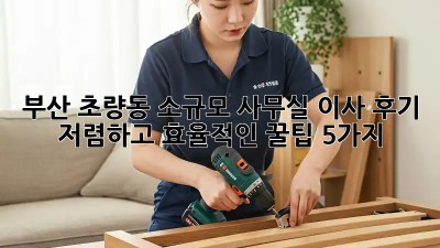 부산 초량동 소규모 사무실 이사 후기: 저렴하고 효율적인 꿀팁 5가지!